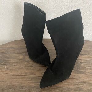 Via Spiga Black Suede Heeled Boots